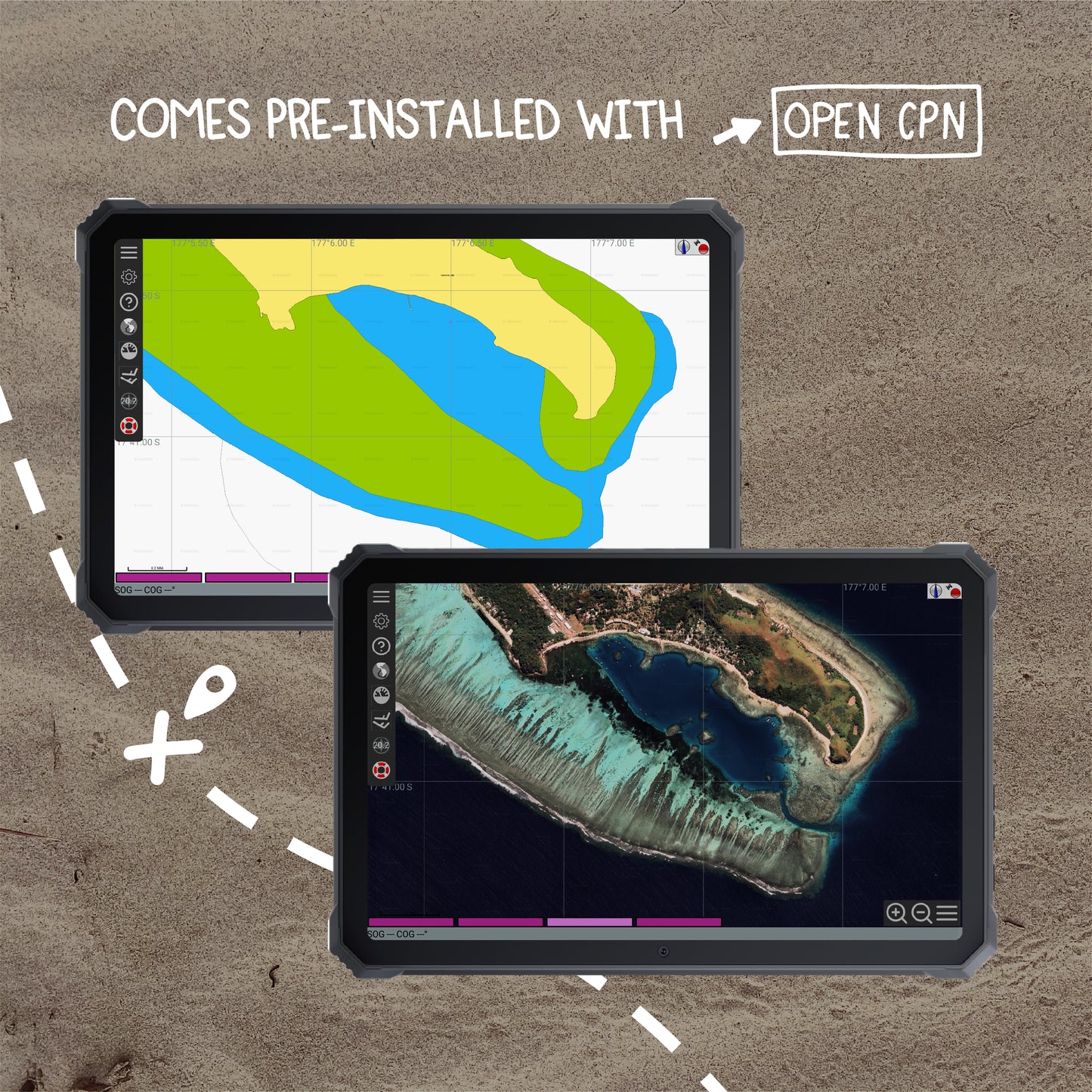 ProjectX 10.4" Rugged Android Tablet – Custom Marine Files - 256GB + SD Storage