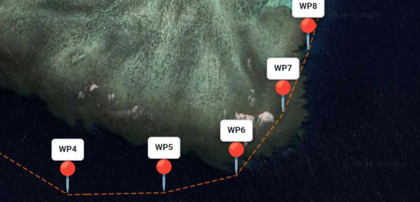 Satellite imagery of the same anchorage in Fiji
